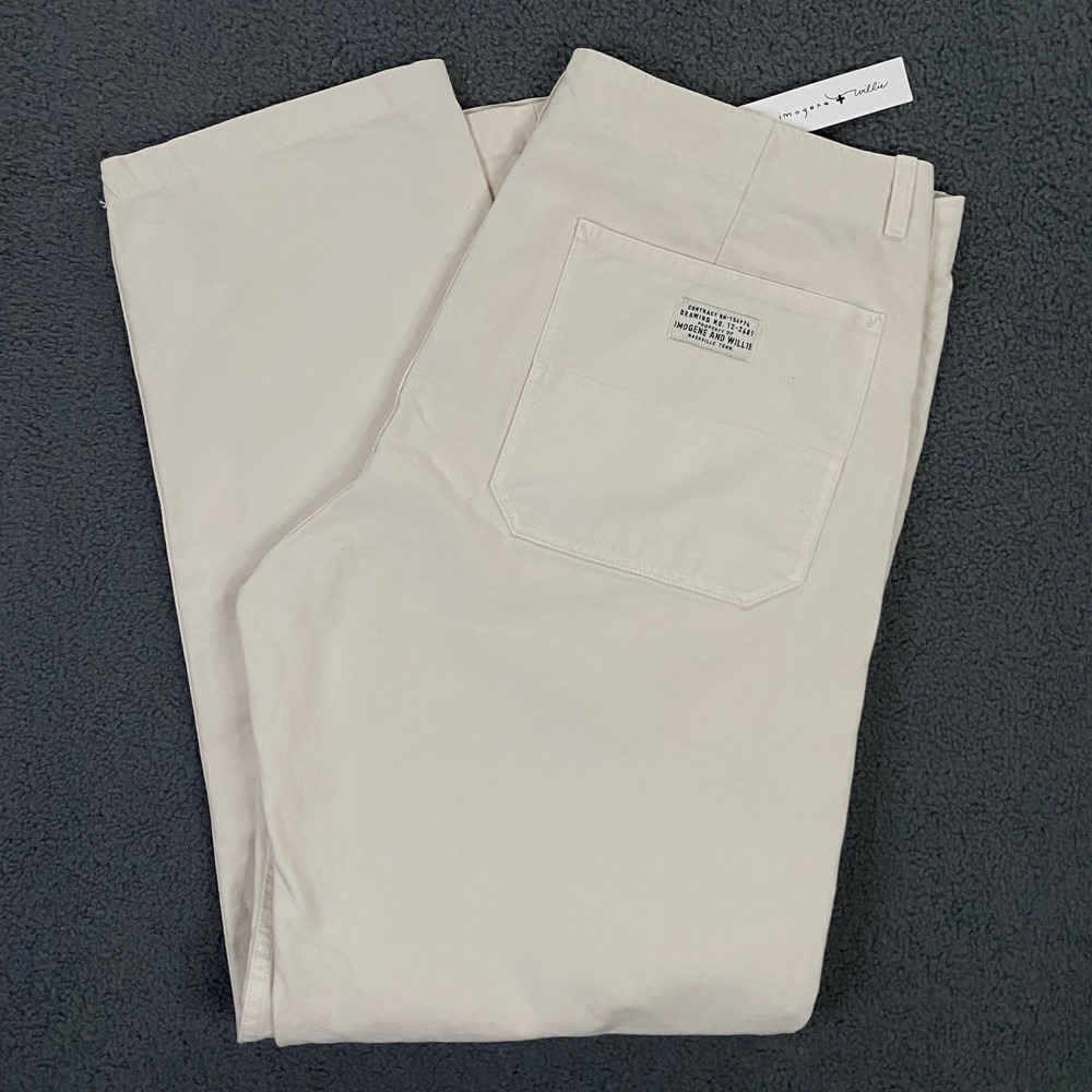Imogene + Willie Hencye Canvas Workpant Mens 40 Natural Double Knee Utility Pant
